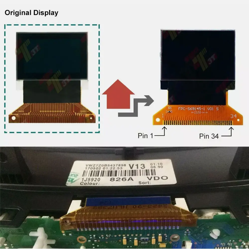 

Instrument Cluster LCD Display for Audi A2/A3/A4/A6, VW Passat/Golf 4 Seat and Ford