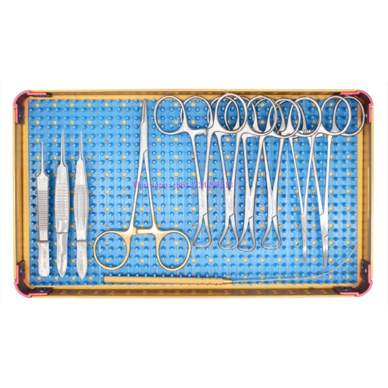 Ophthalmic Double Eyelid Surgery Instruments Set 21pcs Blepharoplasty Set with Sterilization Box