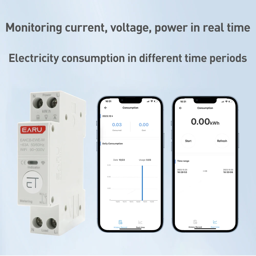 eWeLink WiFi MCB Smart Circuit Breaker Over Current Over Voltage Protection Power Metering 1-63A Wireless Remote Control Switch