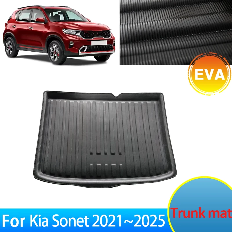 

Коврик в багажник автомобиля для Kia Sonet 2021 2022 2023 2024 2025 Водонепроницаемый коврик для хранения багажника 3D EVA Противоскользящий автоаксессуар