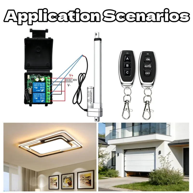 433MHz RF Remote Control DC 12V 24V 2CH Relay Receiver for Universal Garage Door Light LED Fanner Motor Signal Transmission