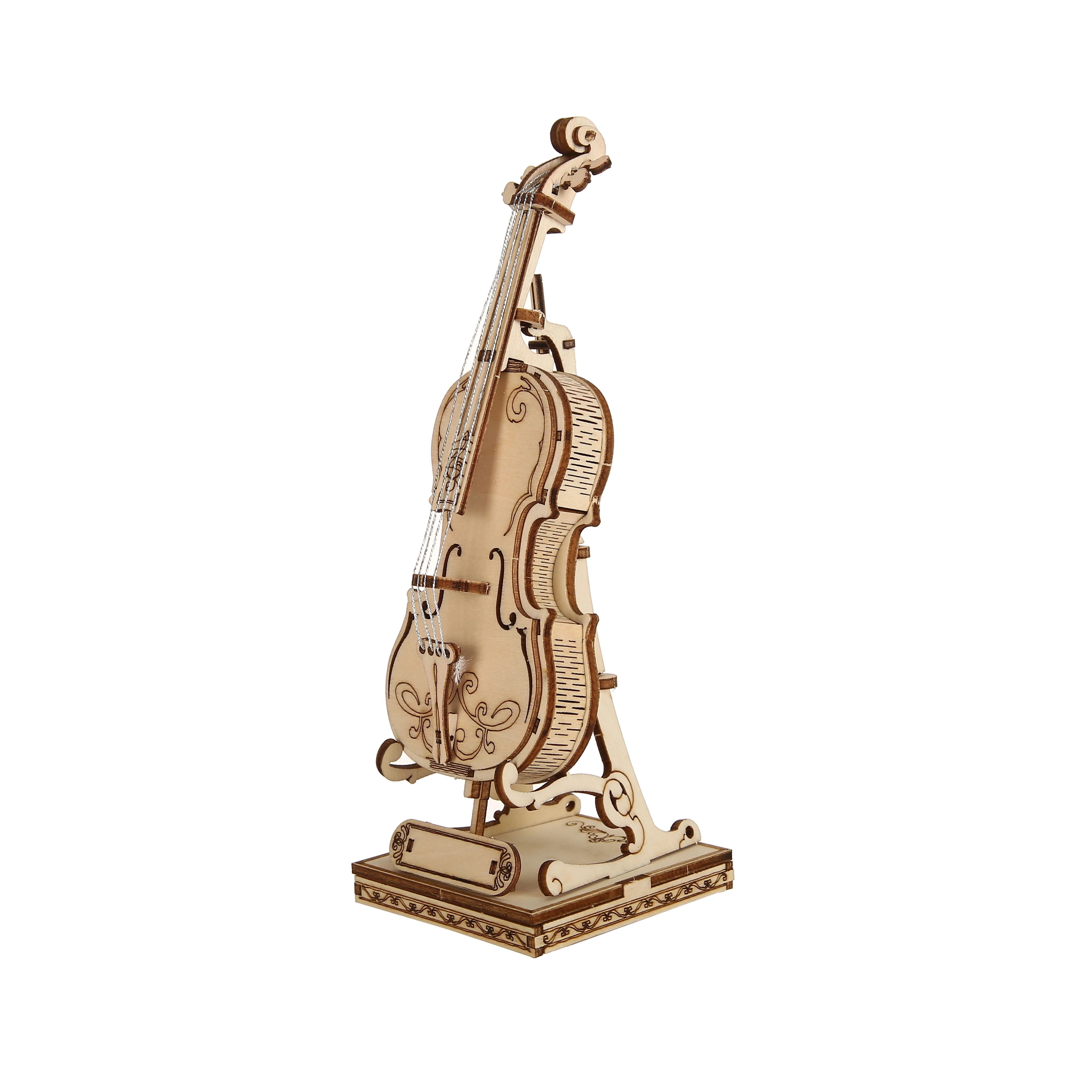 violin 3D Wooden Puzzle, Scale Model,DIY Model Kit, Handcraft Gift,Home Decoration,Mechanical Model Kit, Building Toy