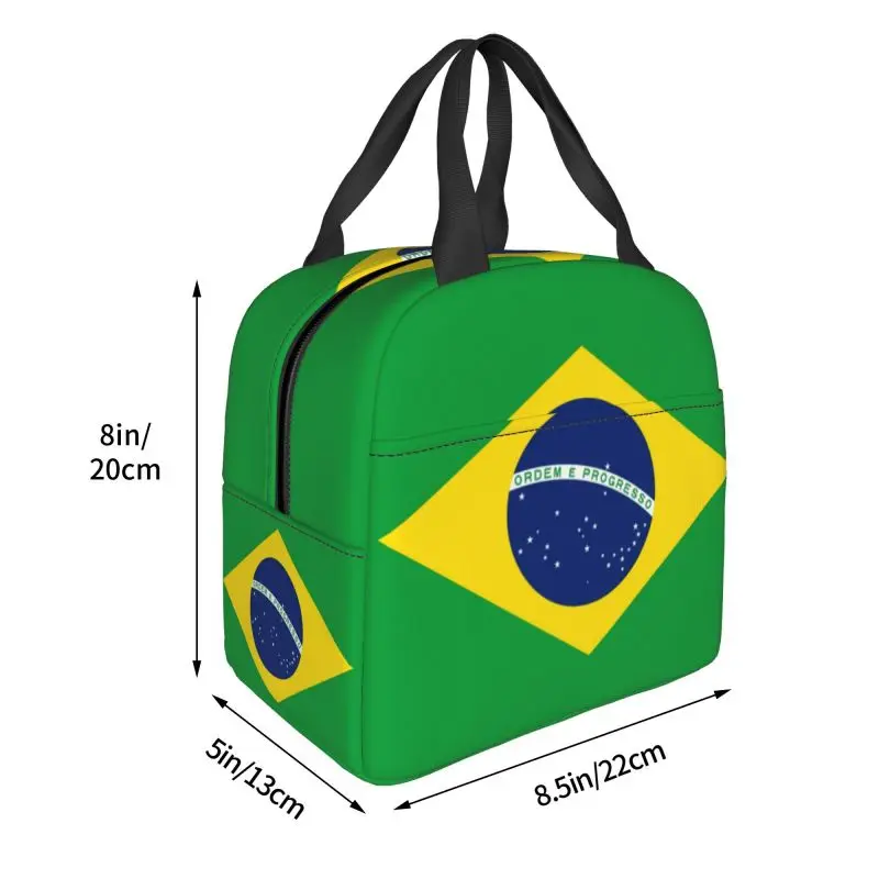 Brasile Flag Resuable Lunch box Women Waterproof Cooler Thermal Food Insulated Lunch Bag School Children Student