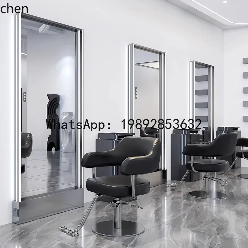 L21-  barber shop hair cutting mirror table hair shop base mirror single and double-sided floor mirror hair cutting salon