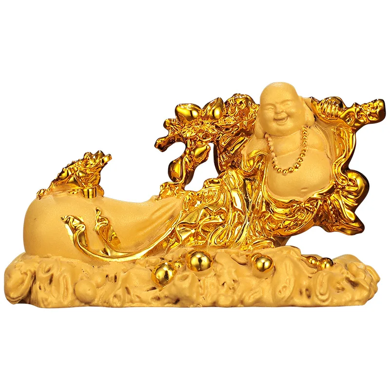 Laughing Buddha Modern Art Sculpture Crafts Maitreya Statue Resin Home Decor Accessories  Ornaments Car Decoration Gifts