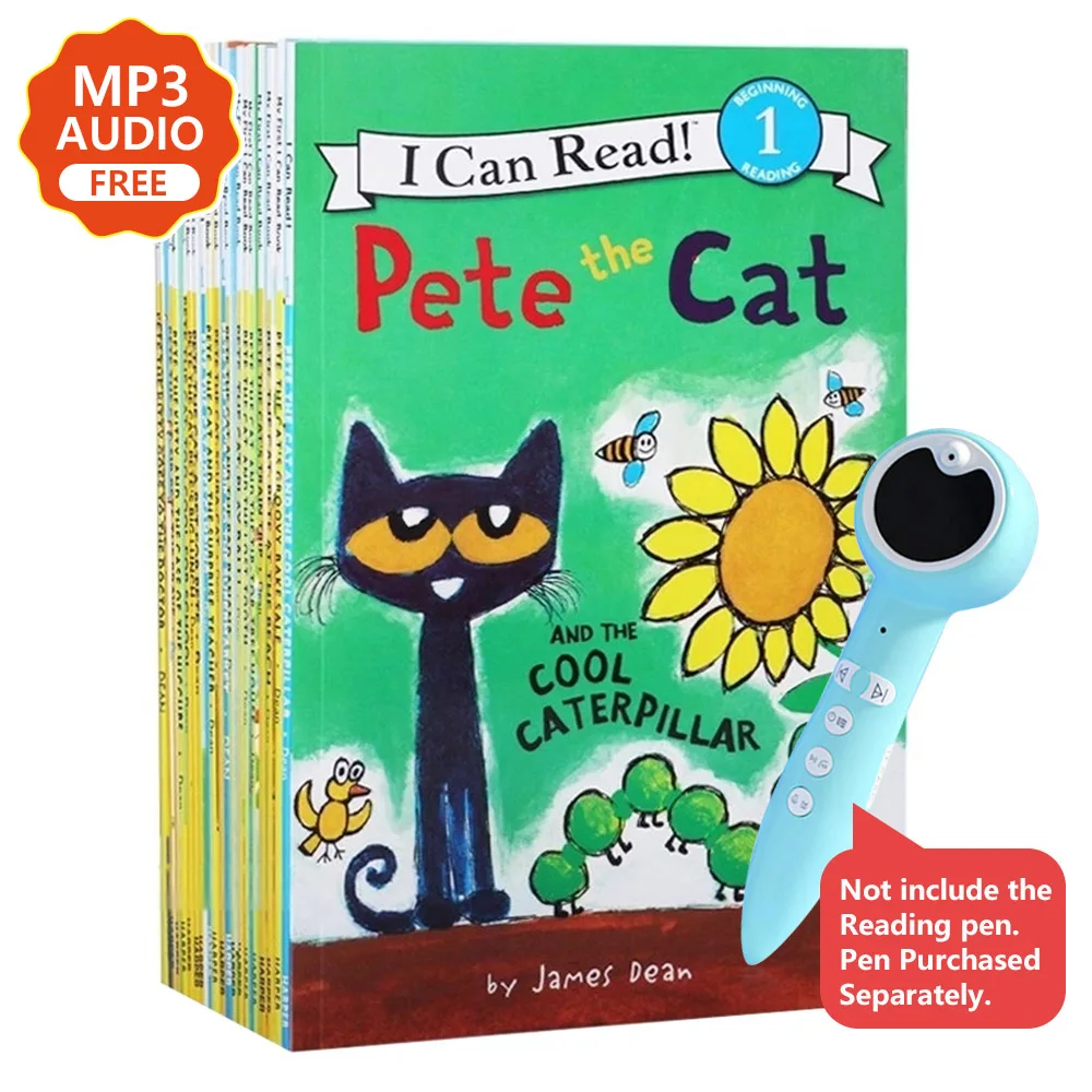 12 Book/Set I Can Read The Pete Cat Books Sets In English Kids Picture Story Books Educational Toys Children Pocket Reading Book