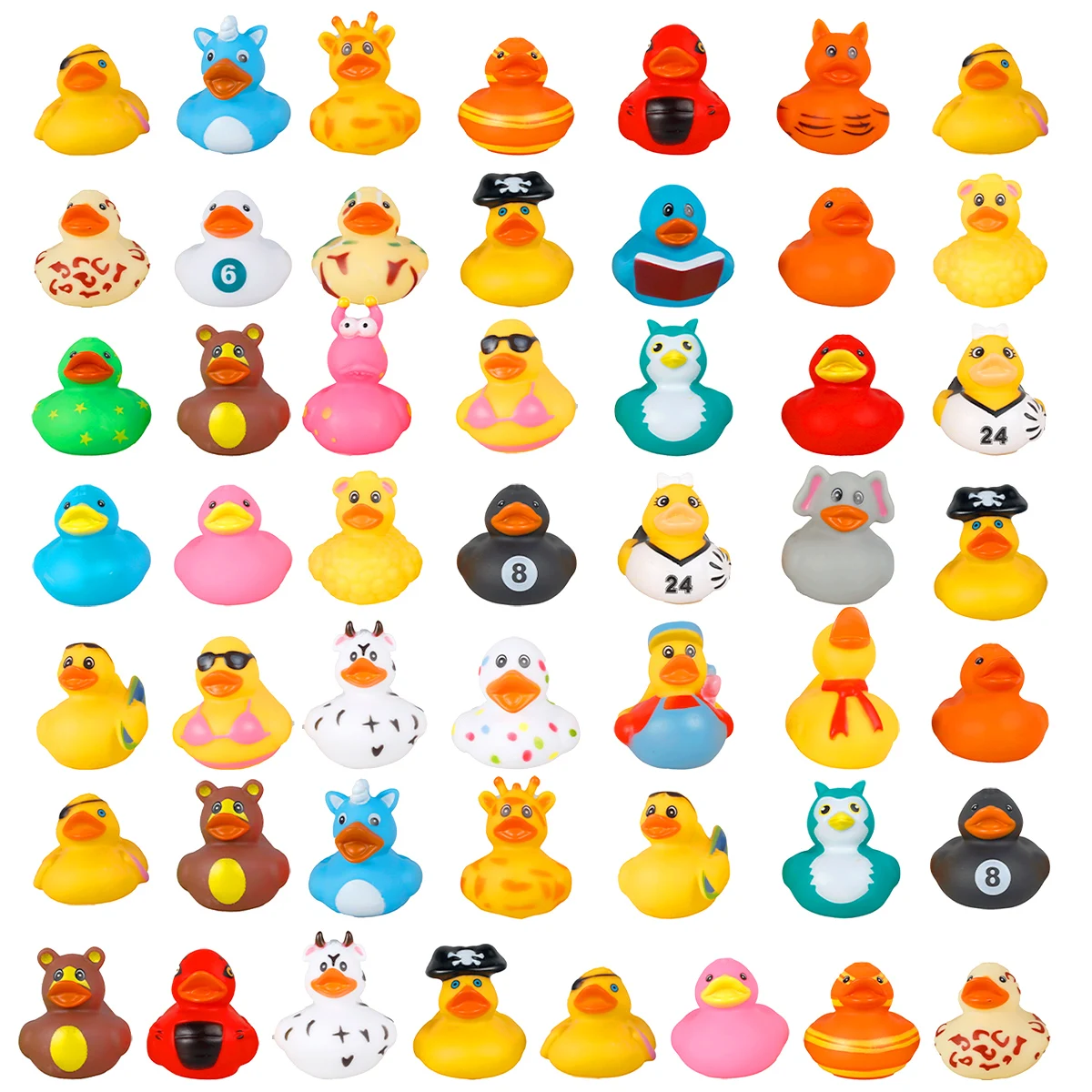 50Pcs Kids Rubber Duck Toy Cute Mini Duck Bath Tub Pool Toys Child Showers Accessories Floater Ducks Birthdays Christmas Gifts