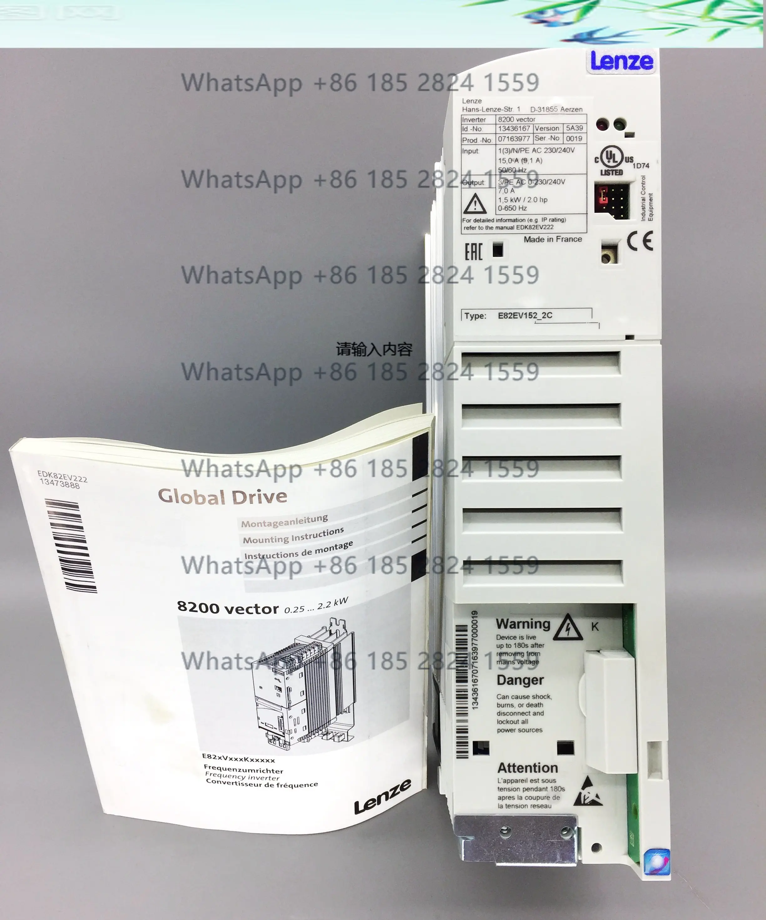 Original imported Lenz 8200 inverter E82EV152-2C E82EV152K2C 1.5KW 220V spot