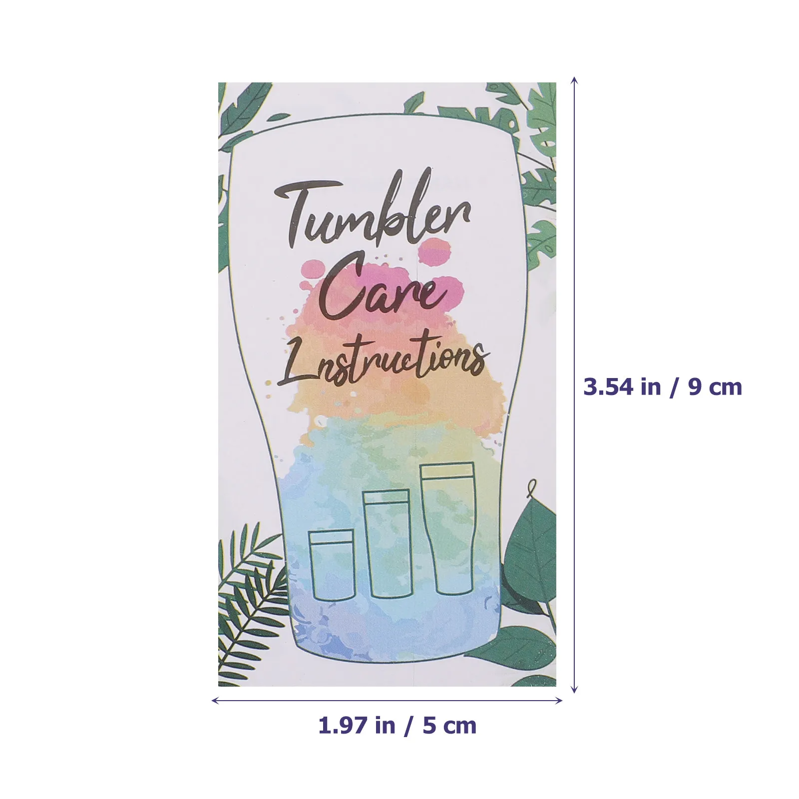 100Sheets Glass Cup Care Cards Tumbler Care Instructions Small Business Supplies Package Insert Portable Guide Tags