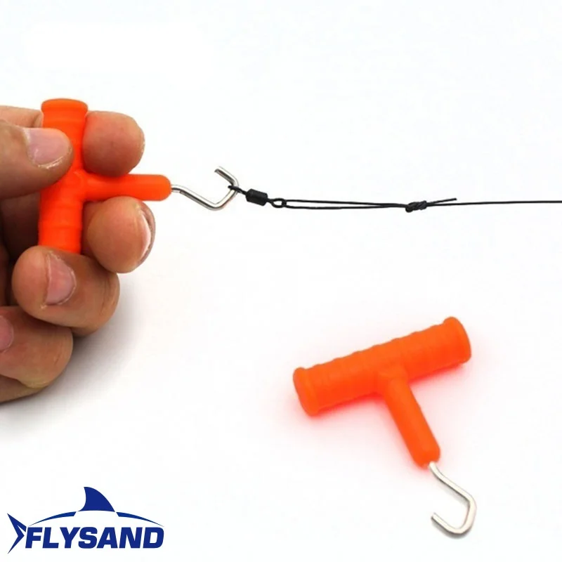 FLYSAND Carp Fishing Equipment Knot Pull Tool Knot Hook Puller For Carp Fishing Rig Terminal Tackle T-Stype Fishing Accessories