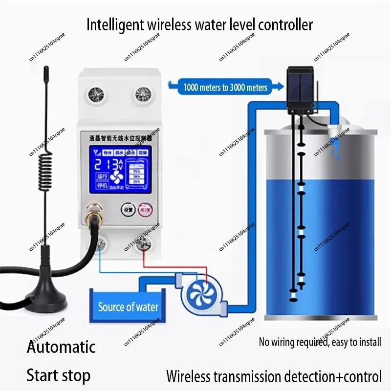 Wireless Fully Automatic Water Level Controller Remote Intelligent Induction Switch Auto Pump Water Tank Level Control