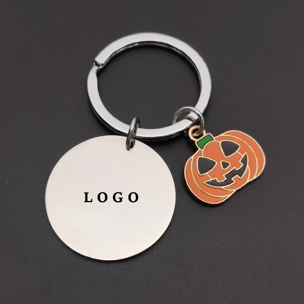 Personalisierter Halloween-Themen-Logo Metall-Edelstahl-Schlüsselanhänger, Feiertags-Freundes-Autoschlüsselring, Niedliches Lustiges Individuelles Geschenk – Detail 2