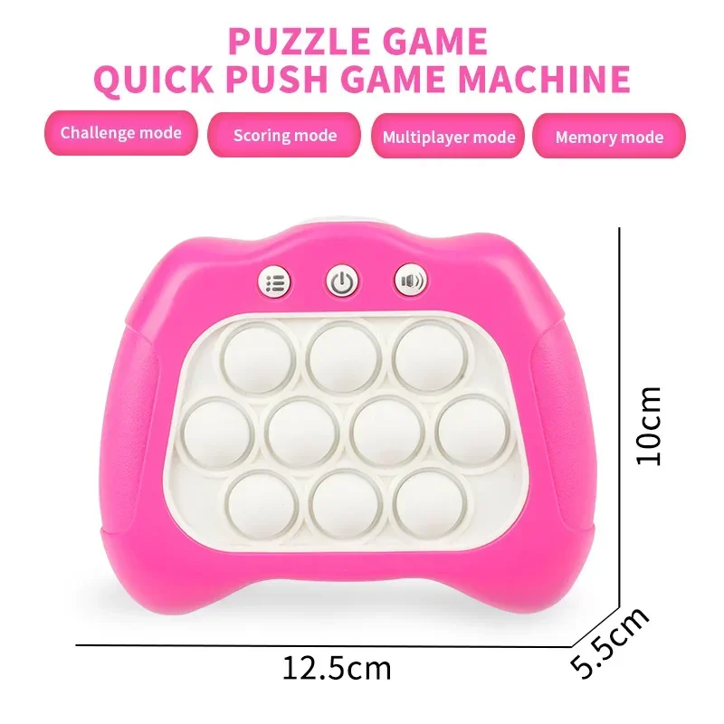 Pop Light Fidget Game Quick Push Bubble Game Handle Toys Boys & Girls Anti-Stress Toys with LED Game Machine Relieve Stress Toys