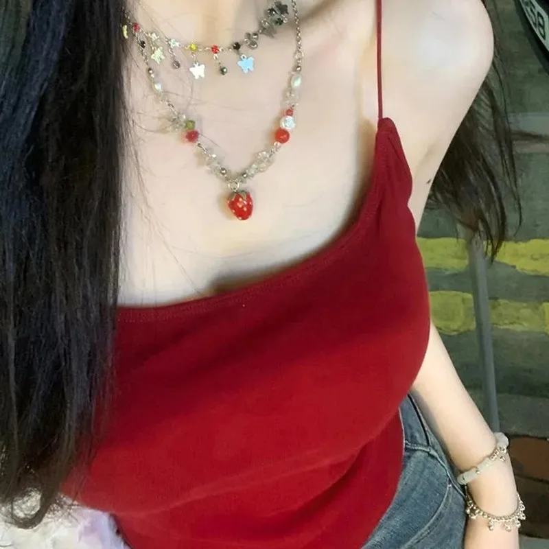 Novas mulheres ajustáveis sem mangas topos sexy doce magro elástico camis cor sólida algodão macio respirável senhoras pequena camisola colete