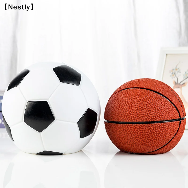 Dekorative Spardose in Fußballform, dekorative Spardose in Fußballform, Münztopf, Schlafzimmer-Geldbank-Dekoration〔Nest〕