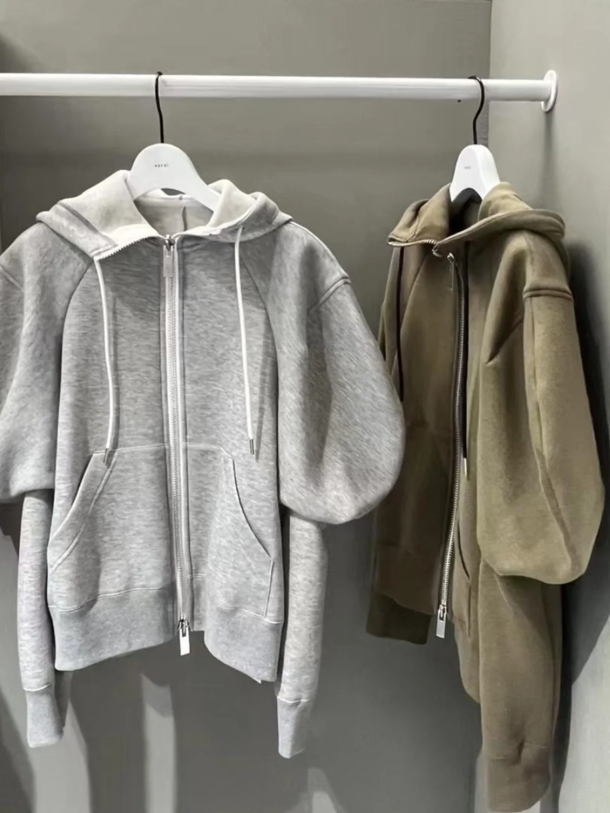 Ey Fuzzy Long Sve Sudadera con capucha para mujer Bubble Sve Jersey con cremallera prendas de vestir exteriores sueltas primavera Faion cómodo suéter de calle