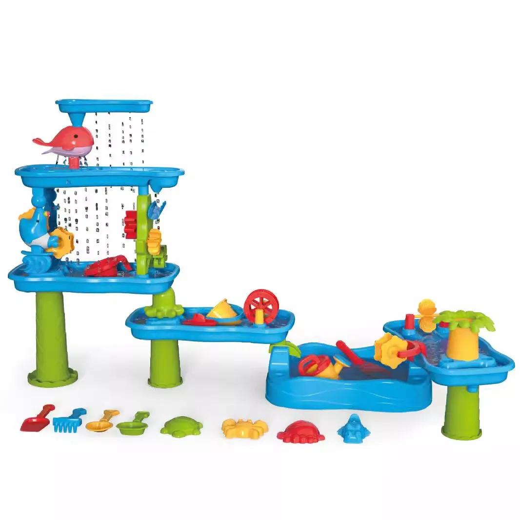 كبيرة الحجم التفاعلية متعددة الطبقات للأطفال شاطئ المياه بلانغ الرمال حفرة الجدول في الهواء الطلق الوالدين والطفل لعبة رمل الغوص