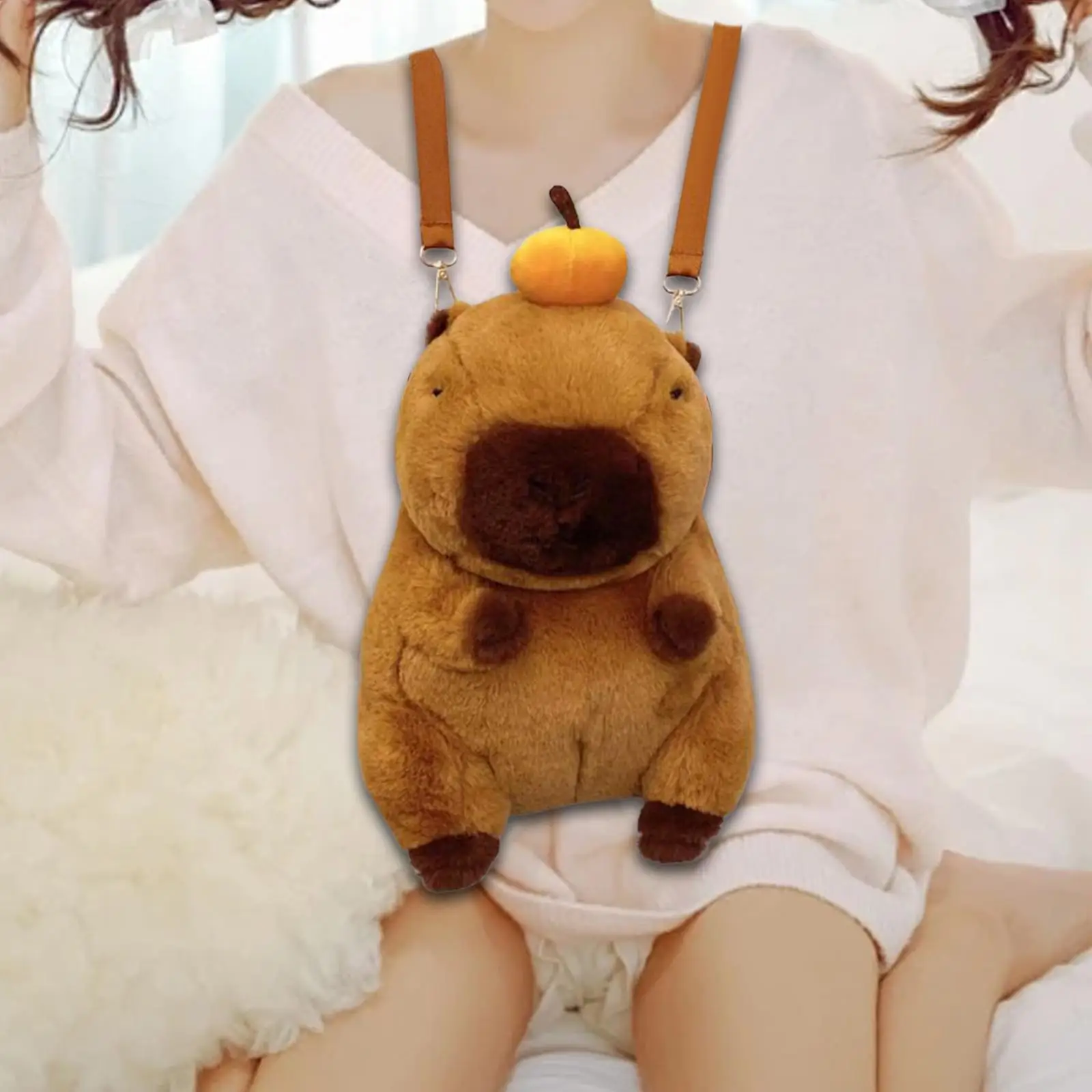 Capybara Backpack Creative Lightweight Fashion Cartoon Gifts Cartoon Backpack for Trips Adult Men Women Shopping Outdoor Indoor