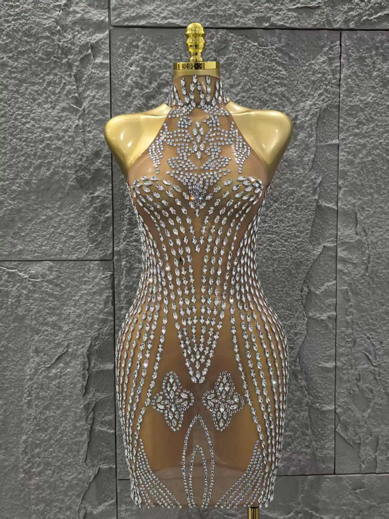 

Блестящие серебряные короткие платья со стразами, женское сексуальное прозрачное платье на день рождения, свадебное вечернее платье для выпускного вечера, костюм для фотосессии