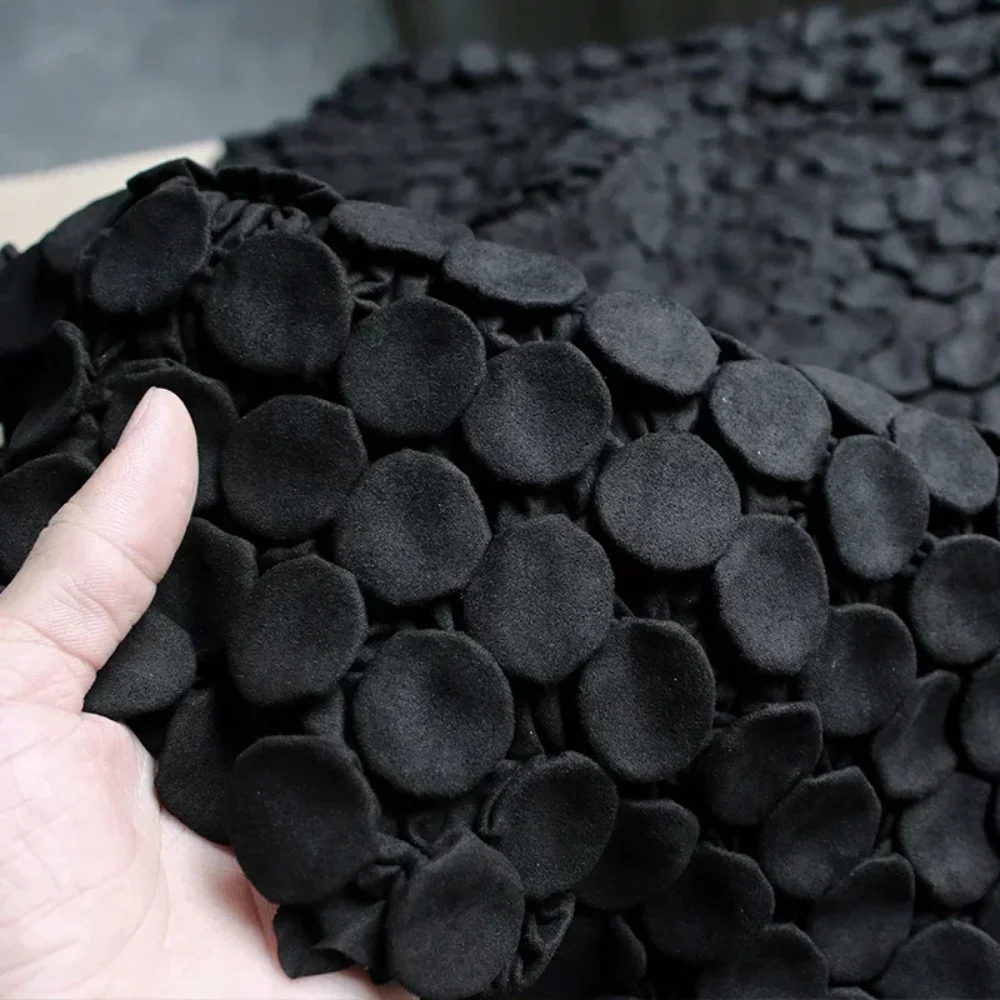 

Ткань жаккардовая дизайнерская с плиссированной текстурой, оптовая продажа, для шитья и рукоделия, полиэстер, 55x55 см, отрезные куски