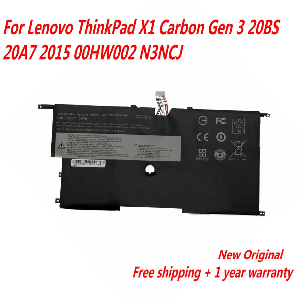 

Original 45N1700 45N1701 45N1702 45N1703 Laptop Battery For Lenovo ThinkPad X1 Carbon Gen 3 20BS 20A7 2015 00HW002 N3NCJ