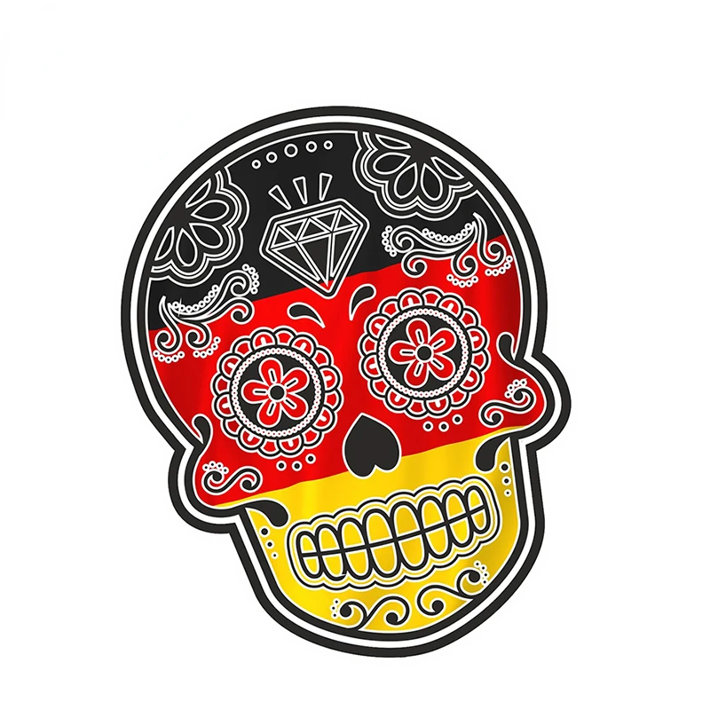 

Mexican Day of The Dead Sugar Motif with Germany German Flag External Vinyl Car Stickers