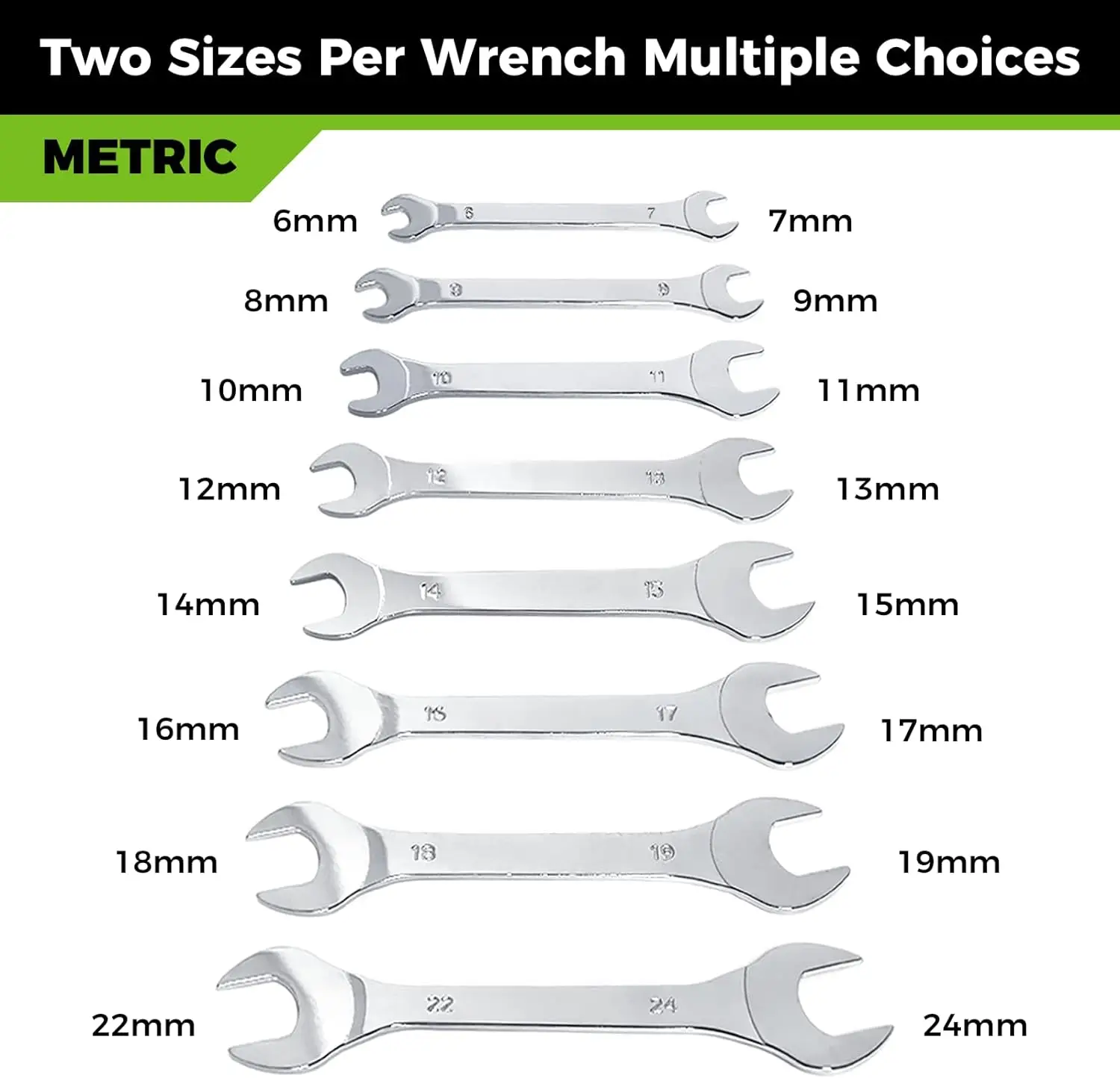 8pcs Ultra-thin Open End Wrench Double-ended Universal Wrench Set for Automobile Motorcycle Machinery Repair Hand Tools 6-22mm