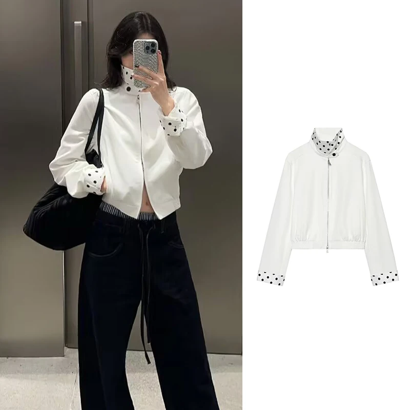 New Women's Jackets & Coats Autumn 2026 Fashion Slim Women's Short Warm Coats Autumn Chic Polka-dot Youth Street Holiday Jacket
