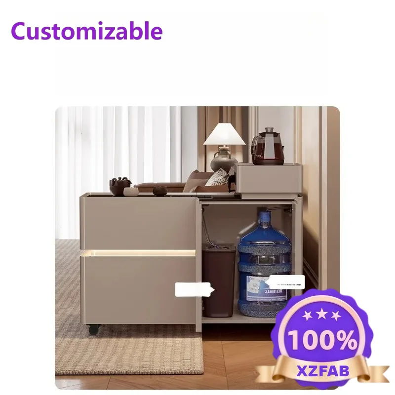 Factory Direct 2026 Movable side sofa side cabinet tea cabinet tea table light luxury modern high-end living room side cabinet