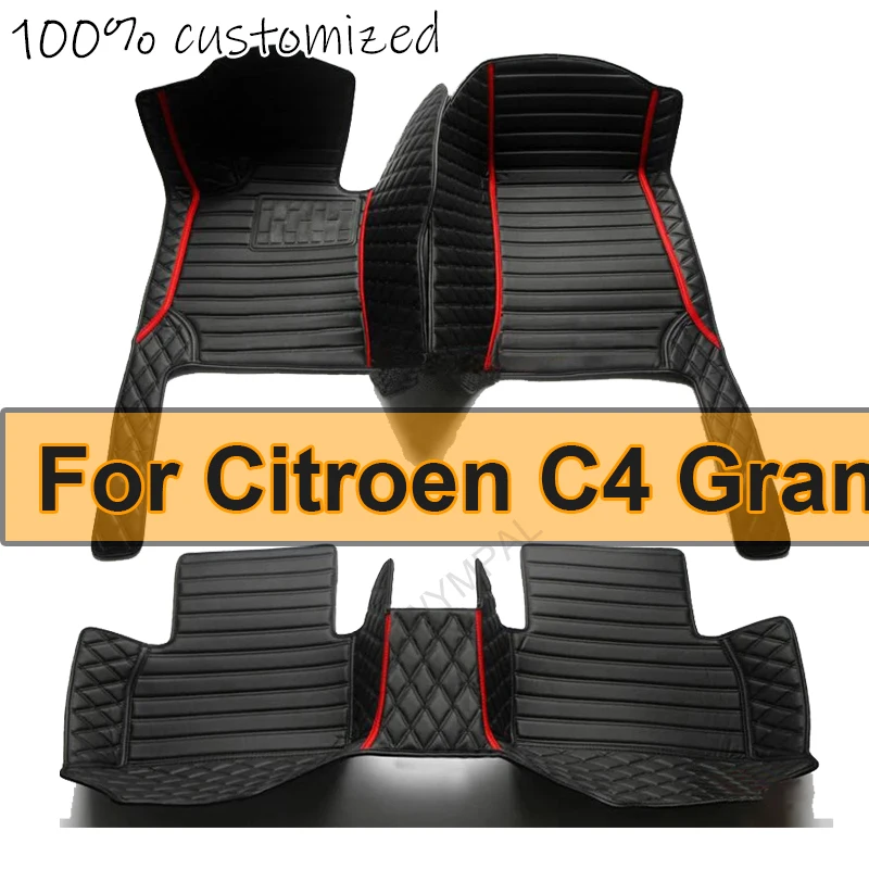 Custom Auto Luxury Leather Car Floor Mat For Citroen C4 Grand Picasso 2004 2005 Car Mat Full Set Women Waterproof Accessories