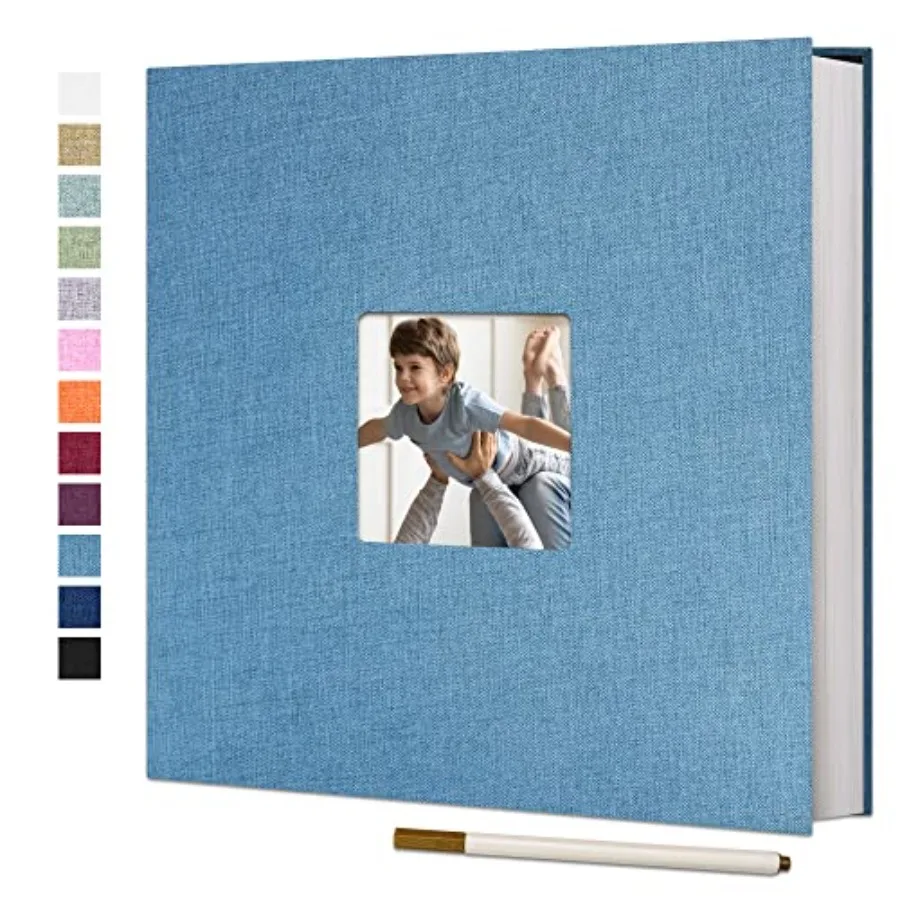

Большой фотоальбом с самоклеящимися страницами для фотографий 4x6, 8x10, 10x12, магнитный альбом для скрапбукинга, DIY, 13 x 12,6 дюймов, 60 пустых страниц с металлическим обложкой.