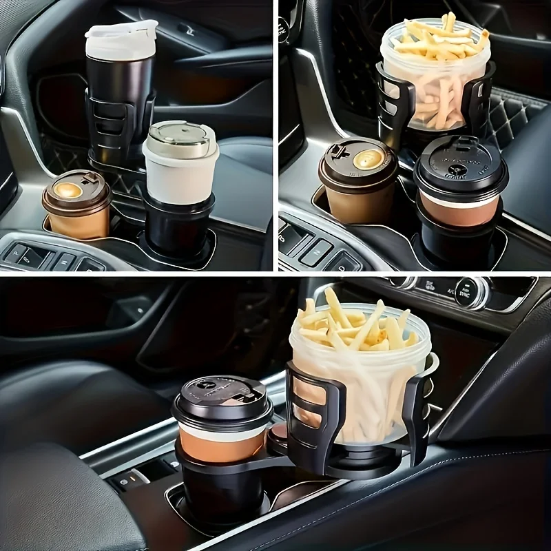 2 In 1 Vehicle Mounted Cup Holder Slip-proof 360 Degree Rotating Water Car Cup Holder Multifunctional Auto Accessory