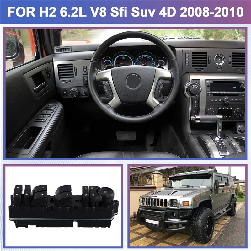 

ABQB-Power Window Switch For Hummer H2 Passenger Side Car 6.2L V8 Luxury 08-10 10377668 25976511 LHD