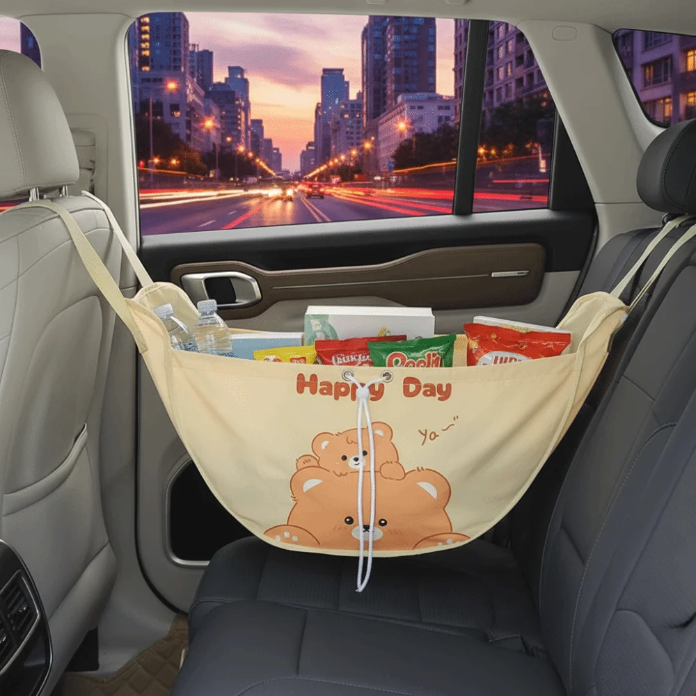 

Backrest Bag Multifunctional Car Storage Net Mesh Bag Portable Rear Seat Back Cute Design Large Capacity Hanging Bag Travel Bag