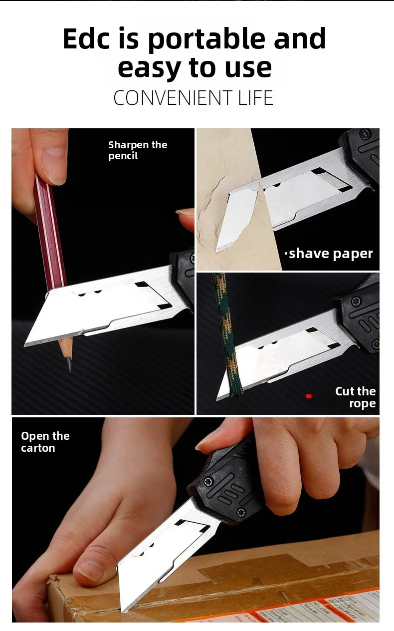 Kunstmesser, Multifunktionsmesser. Hochwertige Geschenkbox-Verpackung, mit 10 Klingen und einer Nylon-Messerhülle als Geschenk. – Detail 4