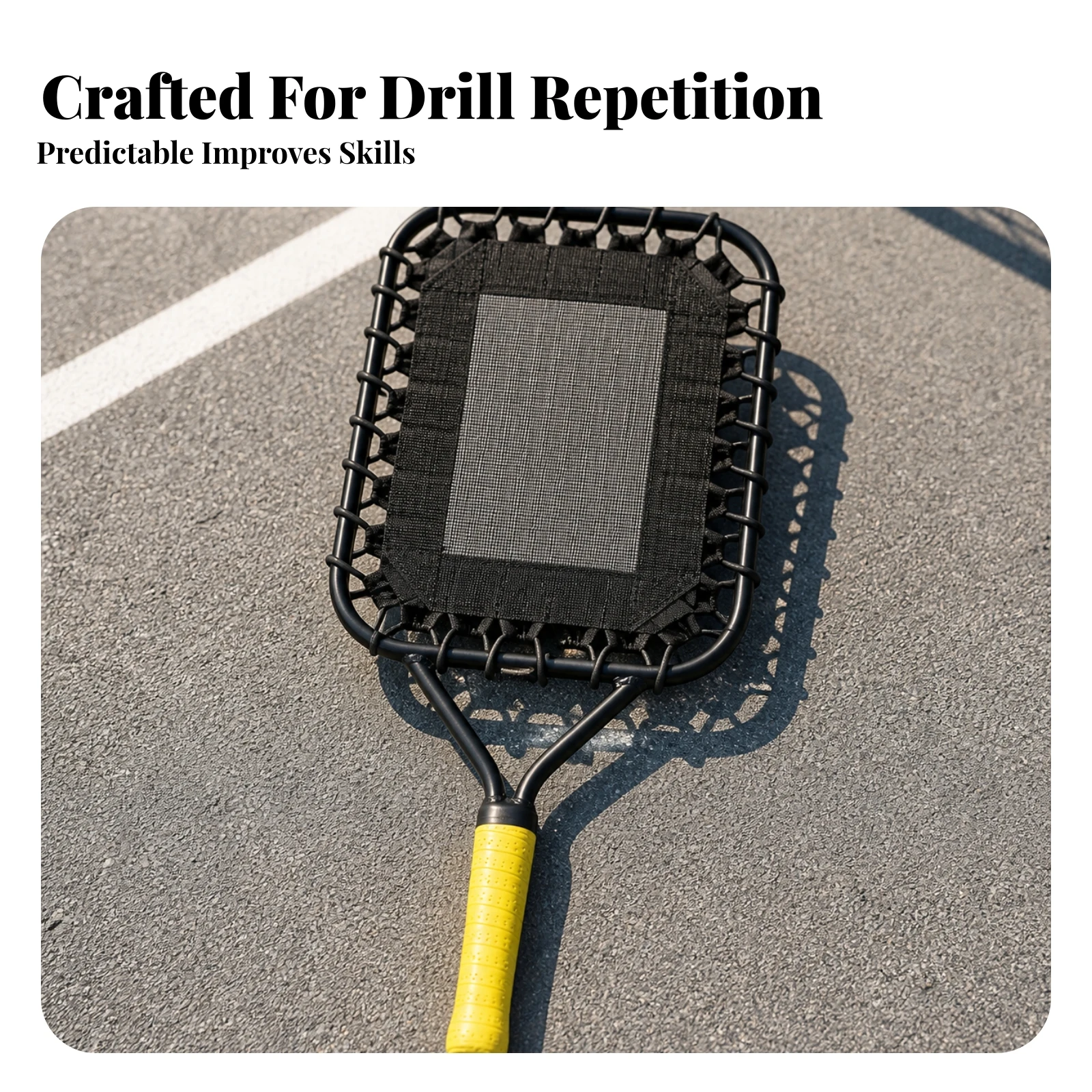 Pickleball Training Racket Portable Pickleball Rebound Racket Net Single Player Non-Slip for Beginners, Outdoor Practice