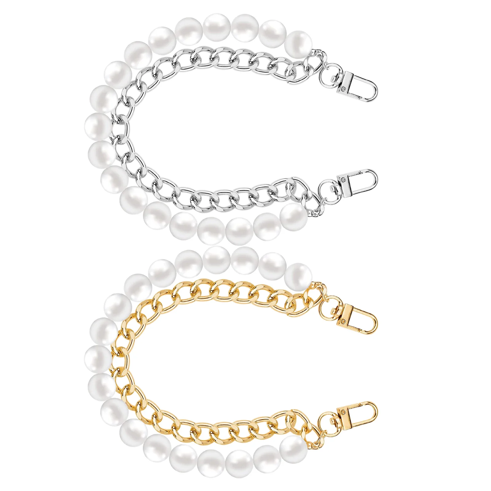 

2Pcs Purse Chain Strap Replacement Decorative Artificial Pearl Bag Extender Chain Wallet Making Supplies Wallet Making Supplies