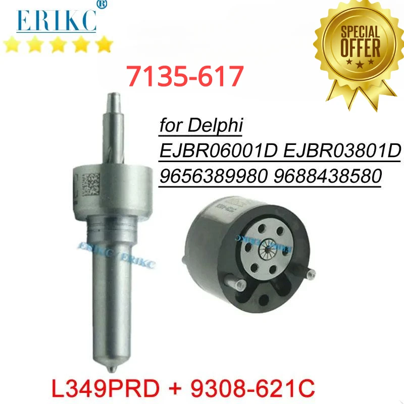 ERIKC 7135-617 Diesel Injector Repair Kits NOZZLE L349PRD VALVE 9308-621C 28239294 28440421  FOR EJBR06001D