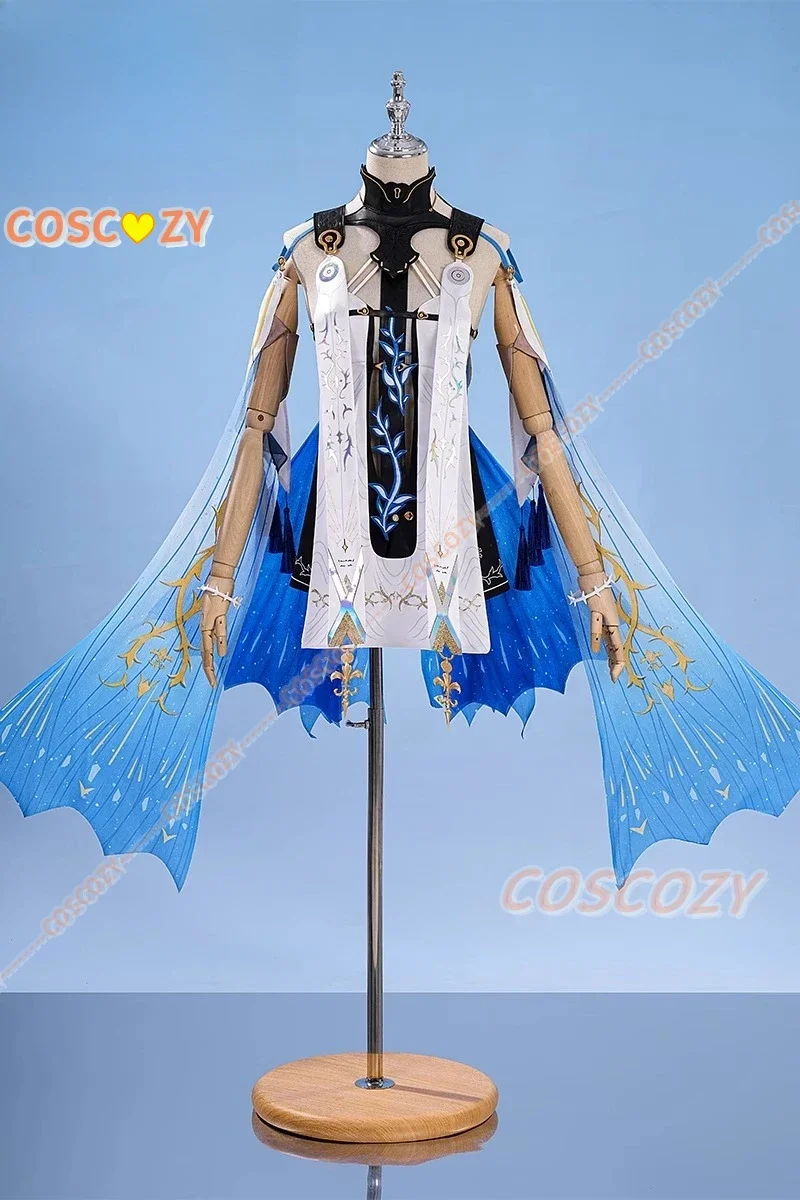 لعبة Wuthering موجات WuWa Cartethyia تأثيري حلي لصاقات وشم كرنفال هالوين حفلة لعب الأدوار شعر مستعار فستان أغطية الرأس الدعائم