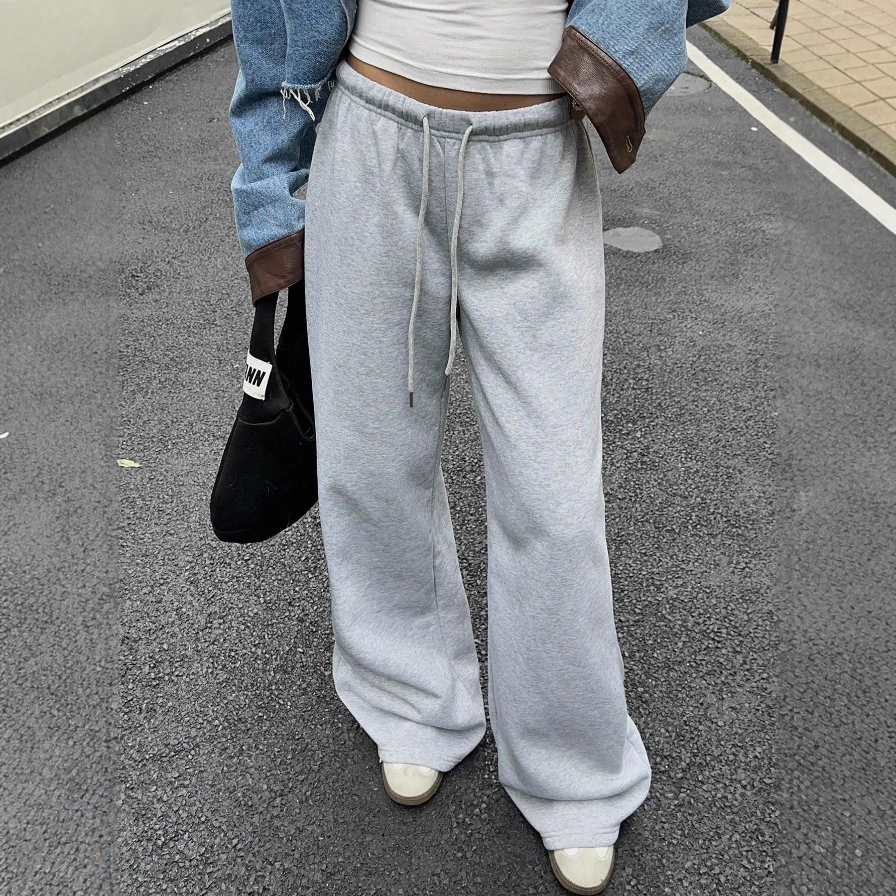 Women Harajuku Wide Leg Sweatpants 2026 Spring Fall Solid Fashion Sport Pant Female Casual Oversize Clothes Lady Baggy Trousers