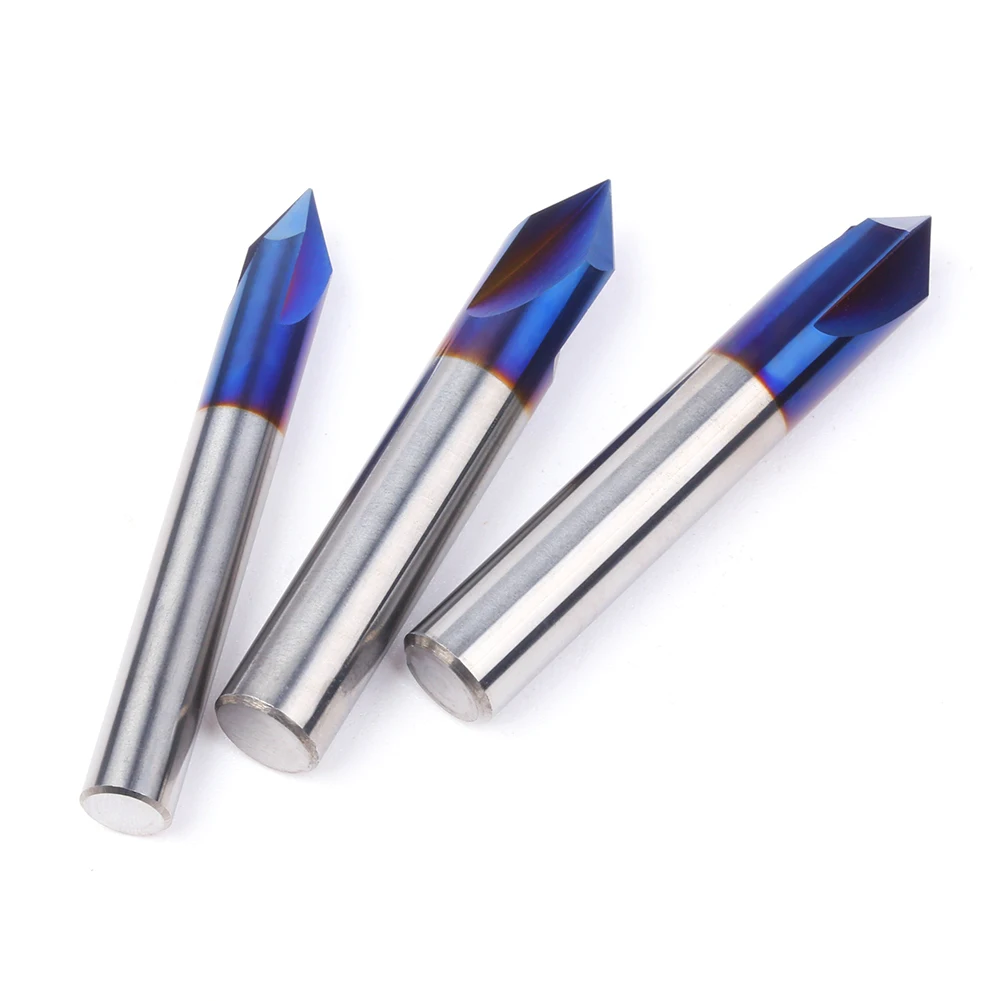 일체형 합금 그루빙 커터, V자형 밀링 커터, 1/4 인치 생크, 8mm 생크, 3 날, 60 도, 90 도