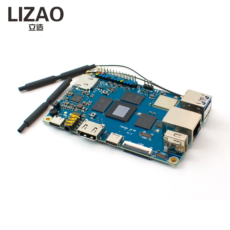 LIZAO Orange Pi 5B Development Board, RK3588S 8-Core Processor, 4-32GB RAM, 32-256GB EMMC, Wi-Fi 6 for IoT & Home Automation