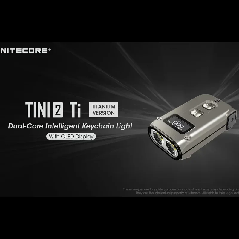 NITECORE TINI2 TI Dual-core Intelligent Keychain Light 500Lumens Type-c Rechargeable EDC Compact Flshlight