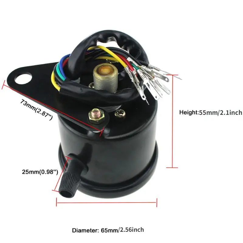 1pcs Universal Motorcycle Speedometer Odometer 12V Dual Speed Meter with LED Indicator