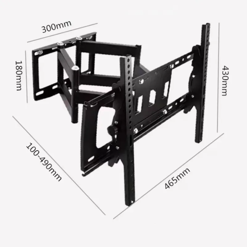Articulating Full Motion Retractable LCD Black TV Mount Cabinet Hidden Bed Footboard Rack Wall Bracket 55 Inch 400x400