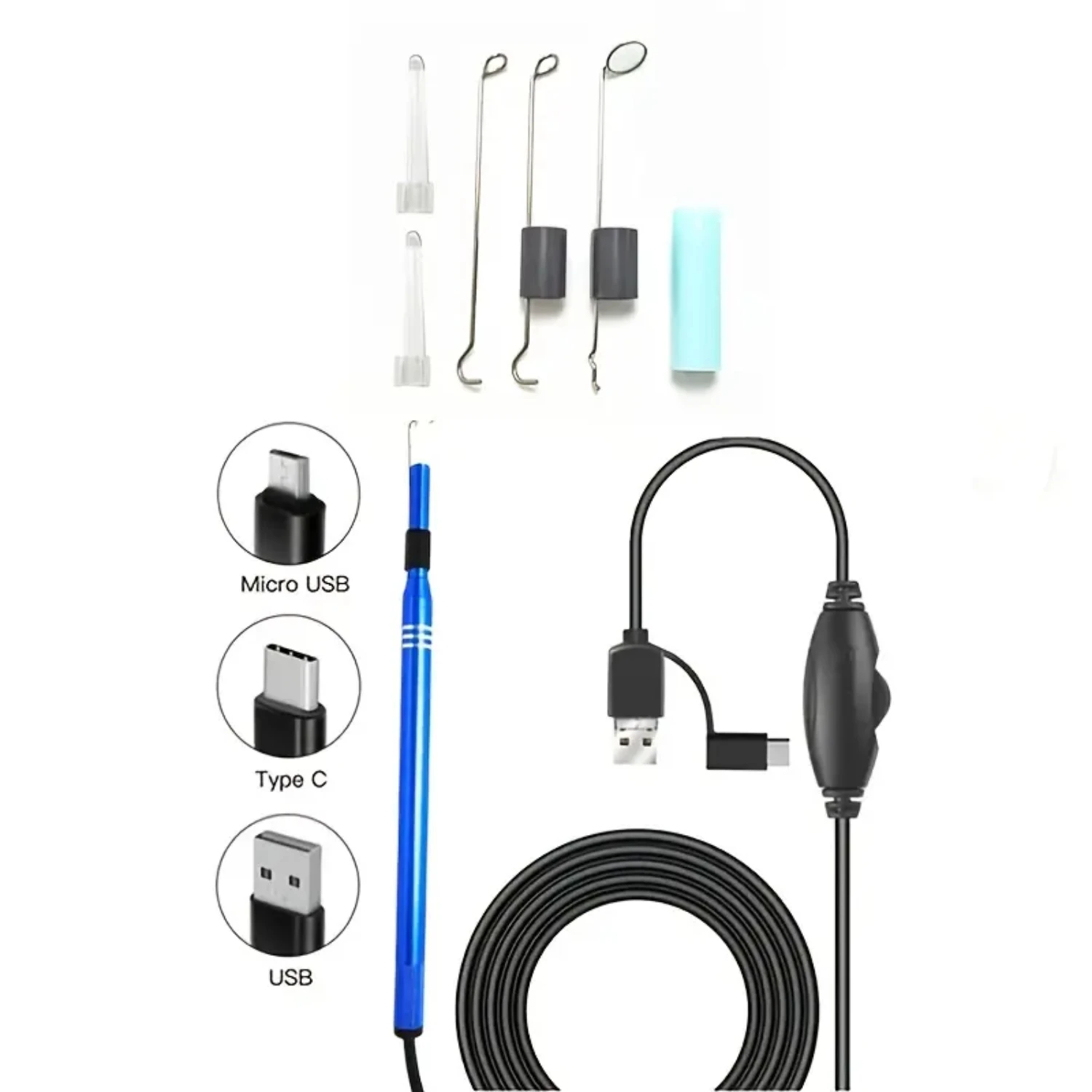 Ear Wax Removal Endoscope - Otoscope, Tool, Ear Protection, Wired USB Connection, Compatible With Ipad, Android For Kids, Adults