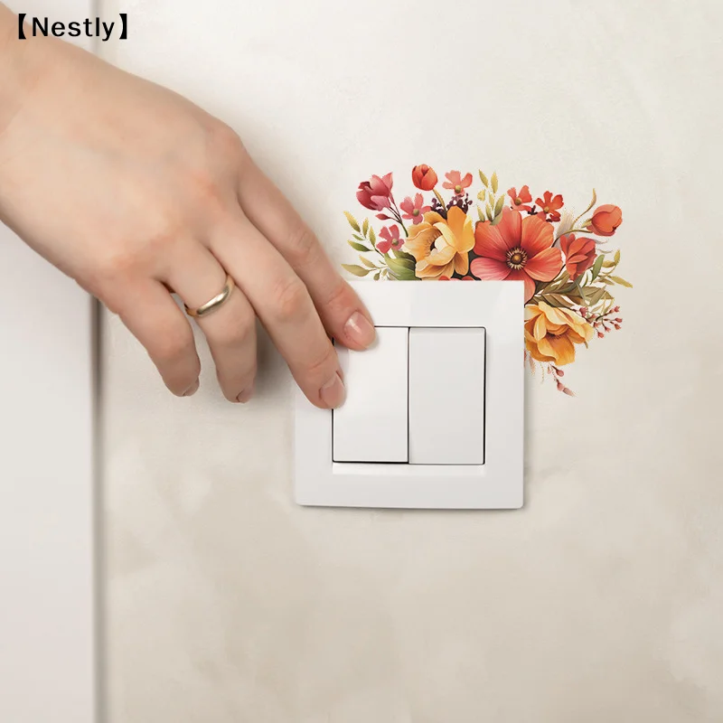 Romantic Flower Cute Room Decor Switch Stickers For Bedroom Decoraction Room Decorations For Girls Home Funny Decor〔Nest〕
