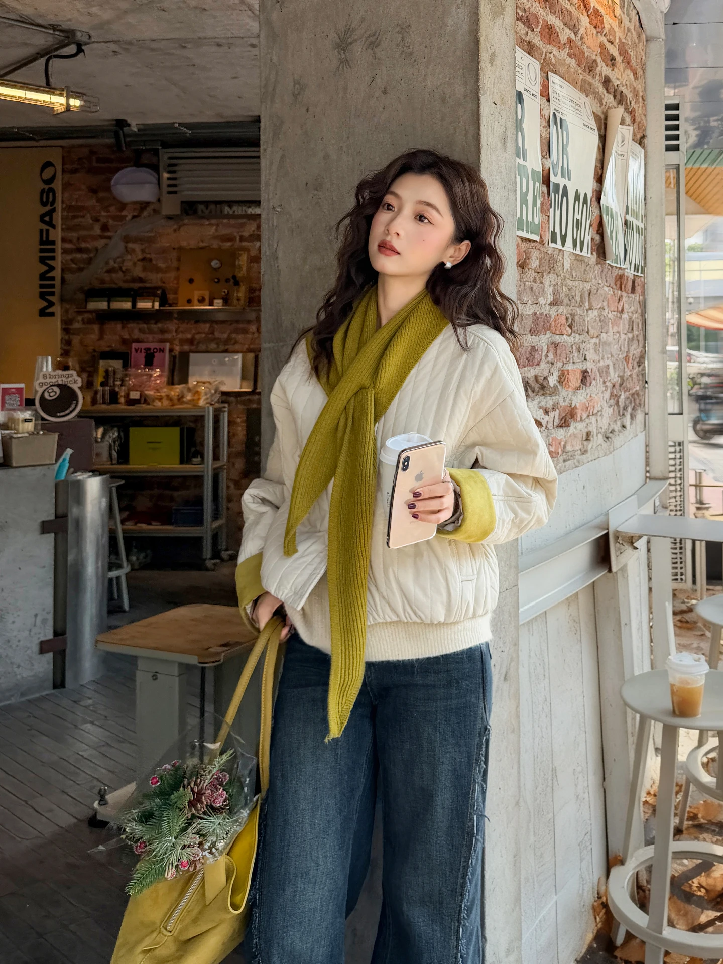 

Korean Sle round Ne Cotton Jaet Outerwear Winter Small Size Cotton Coat oulder Wrap Thiened Long Sve Single Button