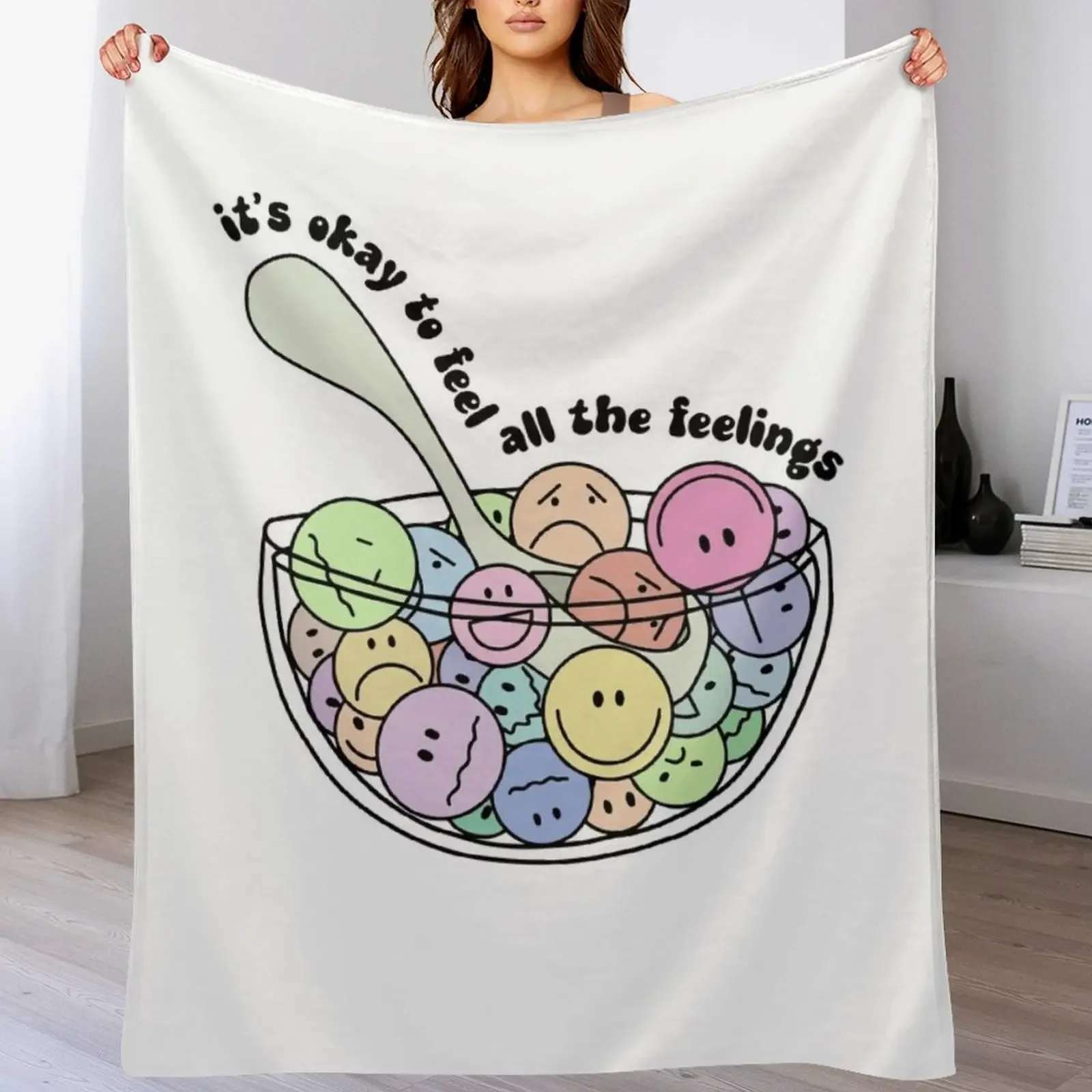 

It's Okay To Feel All The Feels, ABA Therapist, Speech Therapy, BCBA, Mental Health, RBT, AAC Throw Blanket