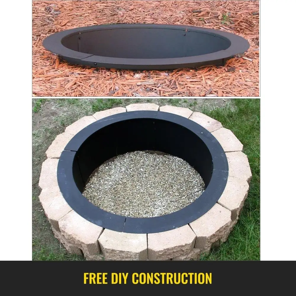 36-Inch Fire Pit Insert - Heavy Duty 3.0mm Solid Steel, DIY Campfire Liner for/In-Ground for outdoor Use